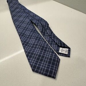 Bar III Tie Blue Plaid Skinny Silk Blend‎ NWT Necktie Preppy Casual Mens